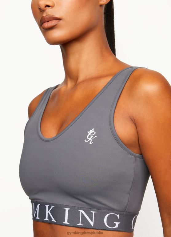 Gym King kobiety efektowny biustonosz sportowy TBB0Z532 odzież ciemno szary