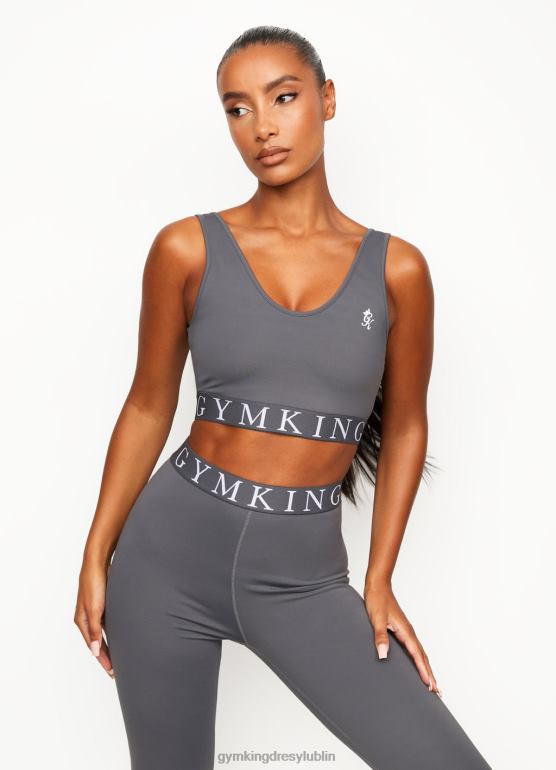 Gym King kobiety efektowny biustonosz sportowy TBB0Z532 odzież ciemno szary
