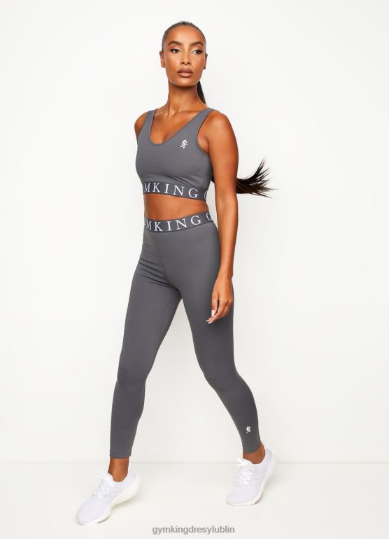 Gym King kobiety efektowny biustonosz sportowy TBB0Z532 odzież ciemno szary