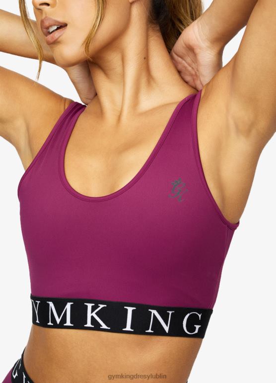 Gym King kobiety efektowny biustonosz sportowy TBB0Z551 odzież śliwka