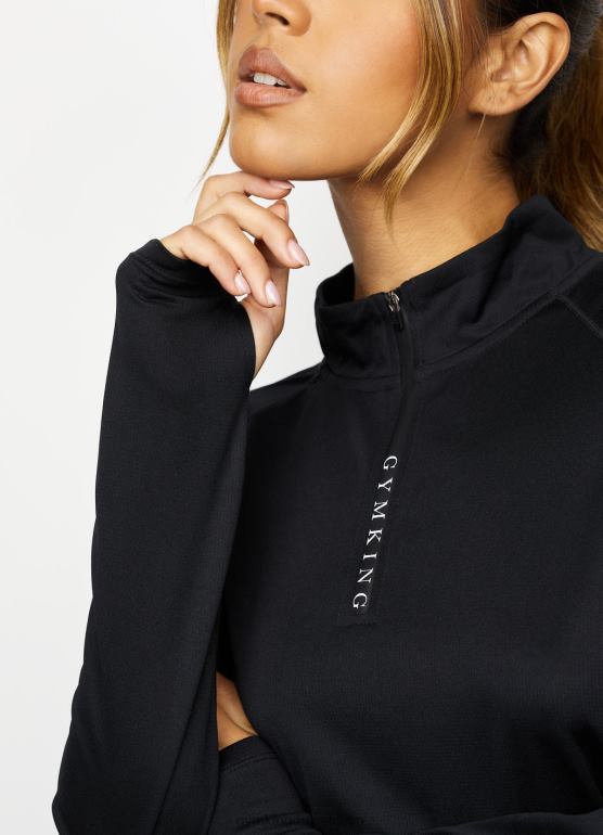 Gym King kobiety 1/4 lejka TBB0Z448 odzież czarny