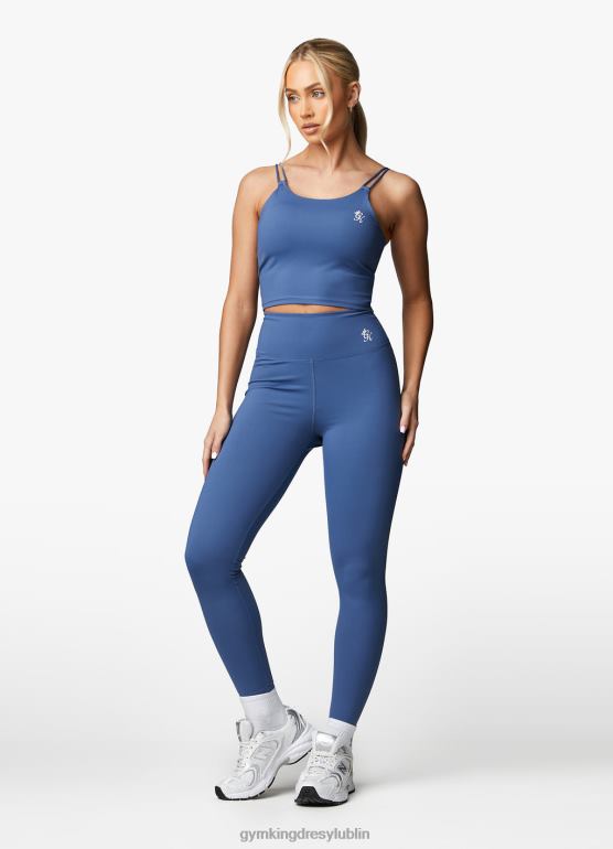 Gym King kobiety Biustonosz sportowy o przedłużonym kroju 365 TBB0Z424 odzież niebieska stal