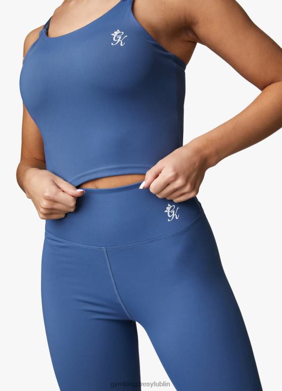 Gym King kobiety Biustonosz sportowy o przedłużonym kroju 365 TBB0Z424 odzież niebieska stal