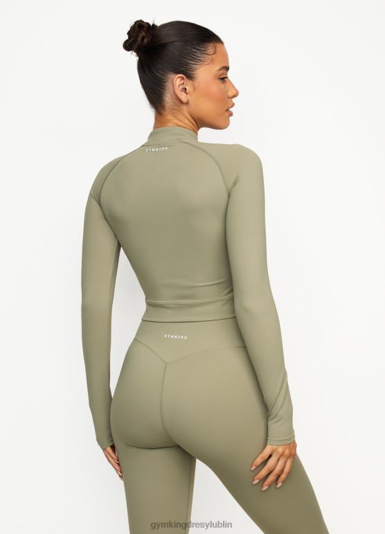Gym King kobiety Długi rękaw 365, zamek 1/4 TBB0Z480 odzież blada oliwka