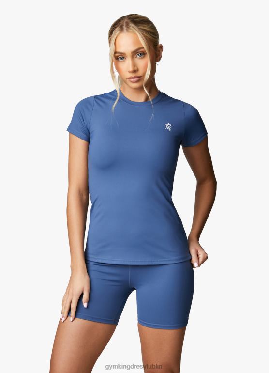 Gym King kobiety Koszulka 365 SS TBB0Z425 odzież niebieska stal