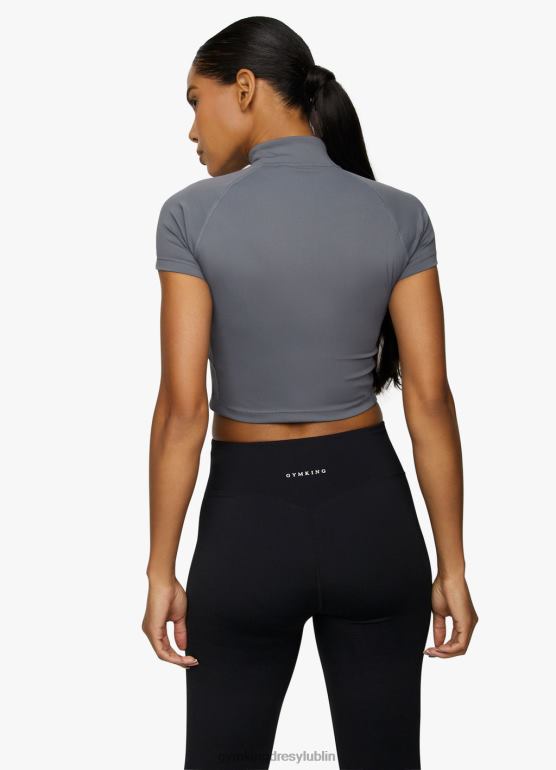 Gym King kobiety Lejek do zbioru z krótkim rękawem i taśmą TBB0Z459 odzież ciemno szary