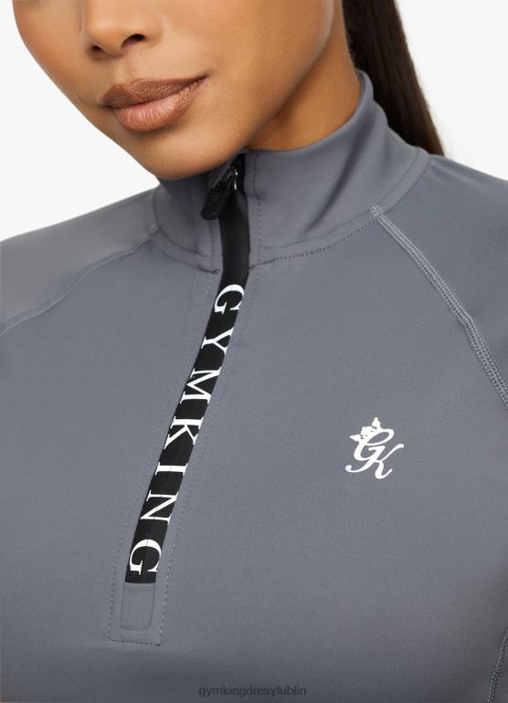 Gym King kobiety Lejek do zbioru z krótkim rękawem i taśmą TBB0Z459 odzież ciemno szary