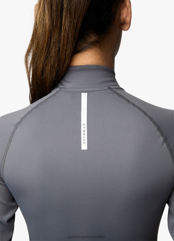Gym King kobiety Lejek z zamkiem błyskawicznym 1/4 TBB0Z473 odzież ciemnoszary/srebrny