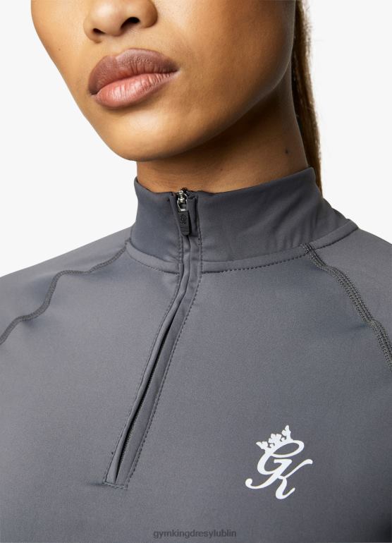 Gym King kobiety Lejek z zamkiem błyskawicznym 1/4 TBB0Z473 odzież ciemnoszary/srebrny