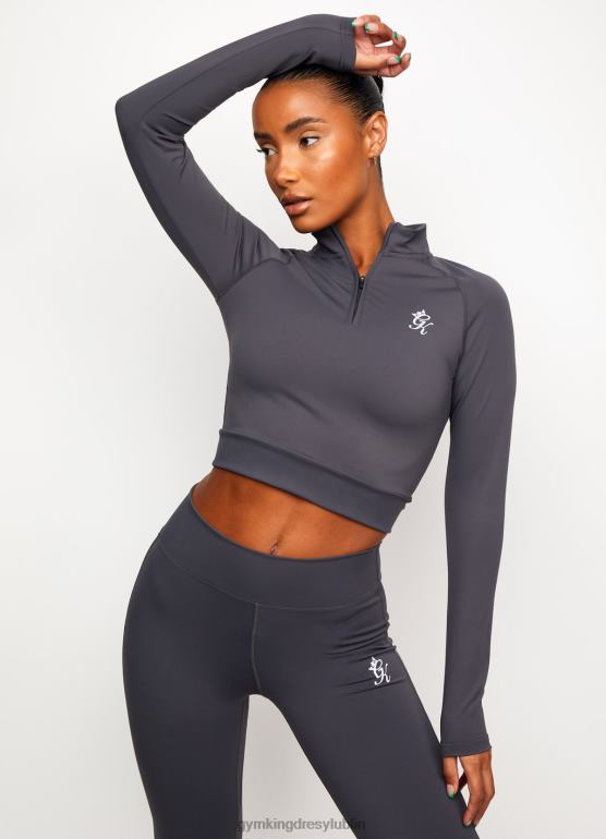 Gym King kobiety Lejek z zamkiem błyskawicznym 1/4 TBB0Z473 odzież ciemnoszary/srebrny
