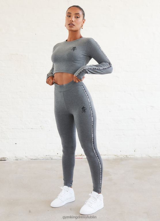 Gym King kobiety Taśma wyników z długim rękawem TBB0Z484 odzież średnioszary melanż