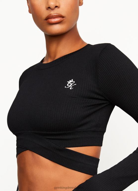 Gym King kobiety Top z długim rękawem Balance TBB0Z493 odzież czarny
