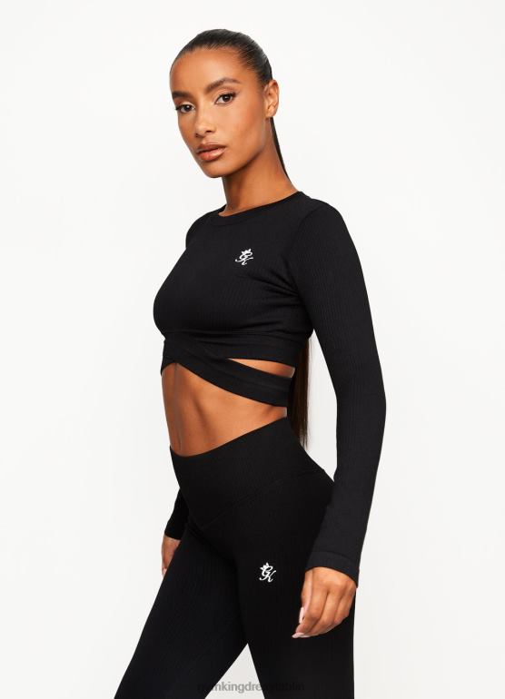 Gym King kobiety Top z długim rękawem Balance TBB0Z493 odzież czarny