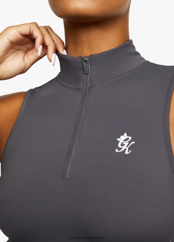 Gym King kobiety Zbiornik 365 1/4 z zamkiem błyskawicznym TBB0Z453 odzież grafit