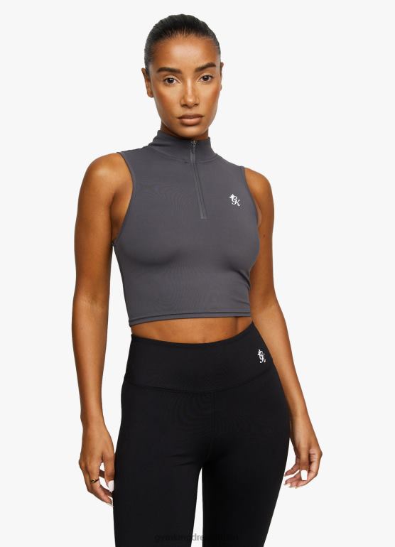 Gym King kobiety Zbiornik 365 1/4 z zamkiem błyskawicznym TBB0Z453 odzież grafit