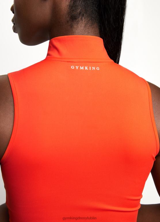 Gym King kobiety Zbiornik 365 1/4 z zamkiem błyskawicznym TBB0Z487 odzież mandrynkowa czerwień