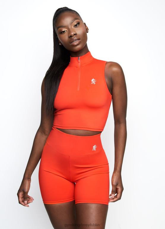 Gym King kobiety Zbiornik 365 1/4 z zamkiem błyskawicznym TBB0Z487 odzież mandrynkowa czerwień