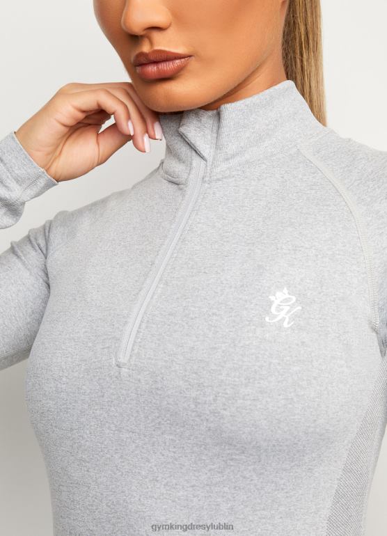 Gym King kobiety bezproblemowe rezultaty Lejek z zamkiem błyskawicznym 1/4 TBB0Z451 odzież lodowy melanż