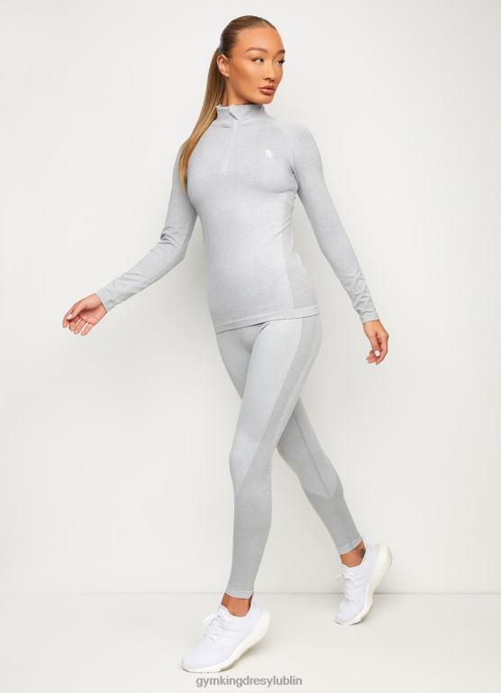 Gym King kobiety bezproblemowe rezultaty Lejek z zamkiem błyskawicznym 1/4 TBB0Z451 odzież lodowy melanż