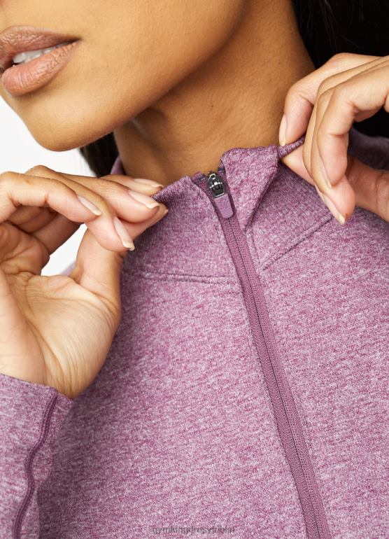 Gym King kobiety bezproblemowe rezultaty Lejek z zamkiem błyskawicznym 1/4 TBB0Z462 odzież śliwkowy margiel