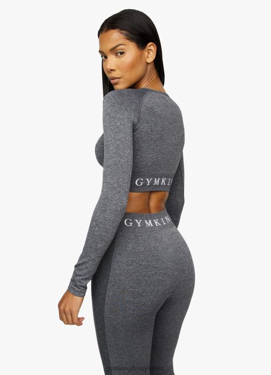 Gym King kobiety bezproblemowe wyniki przy uprawie TBB0Z446 odzież dymny szary melanż