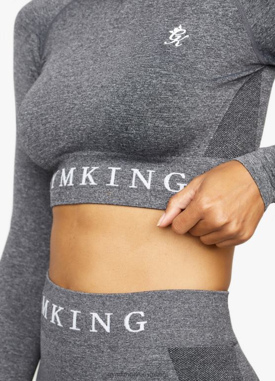 Gym King kobiety bezproblemowe wyniki przy uprawie TBB0Z446 odzież dymny szary melanż