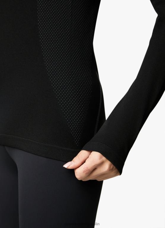 Gym King kobiety bezszwowa koszulka ls TBB0Z444 odzież czarny