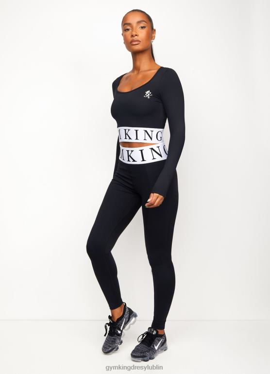 Gym King kobiety fokus jest przycięty TBB0Z494 odzież czarny biały