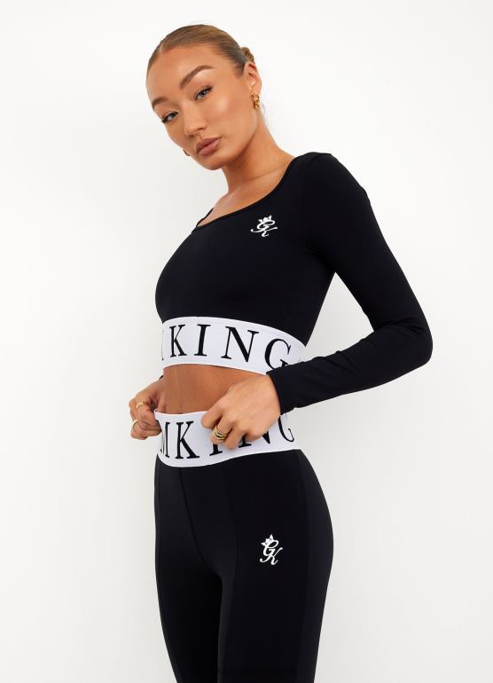 Gym King kobiety fokus jest przycięty TBB0Z494 odzież czarny biały