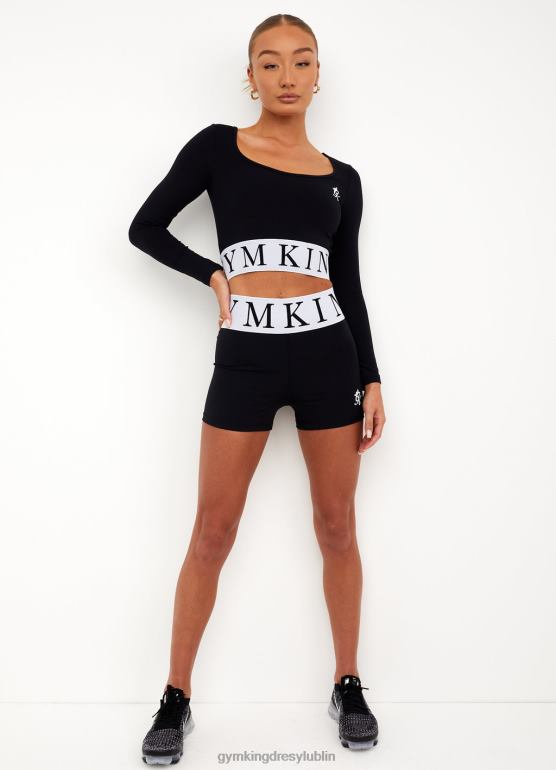 Gym King kobiety fokus jest przycięty TBB0Z494 odzież czarny biały
