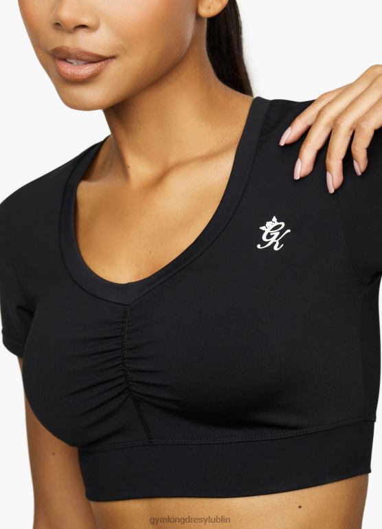 Gym King kobiety koszulka z rękawami typu scrunch TBB0Z450 odzież czarny