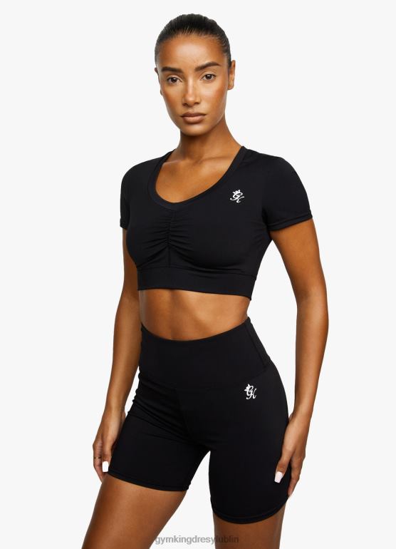 Gym King kobiety koszulka z rękawami typu scrunch TBB0Z450 odzież czarny