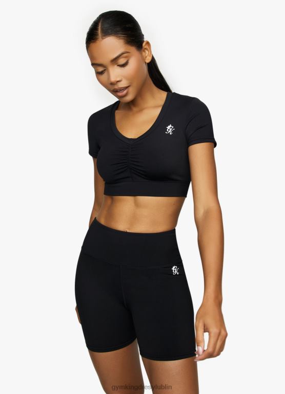 Gym King kobiety koszulka z rękawami typu scrunch TBB0Z450 odzież czarny