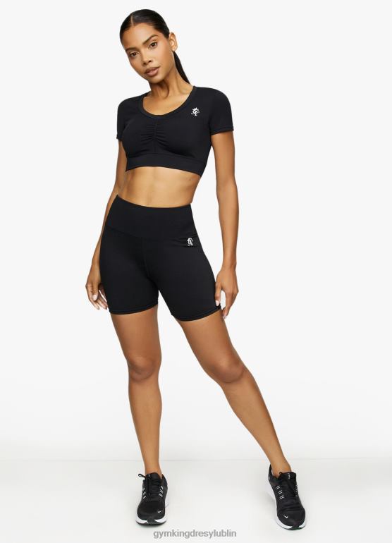 Gym King kobiety koszulka z rękawami typu scrunch TBB0Z450 odzież czarny