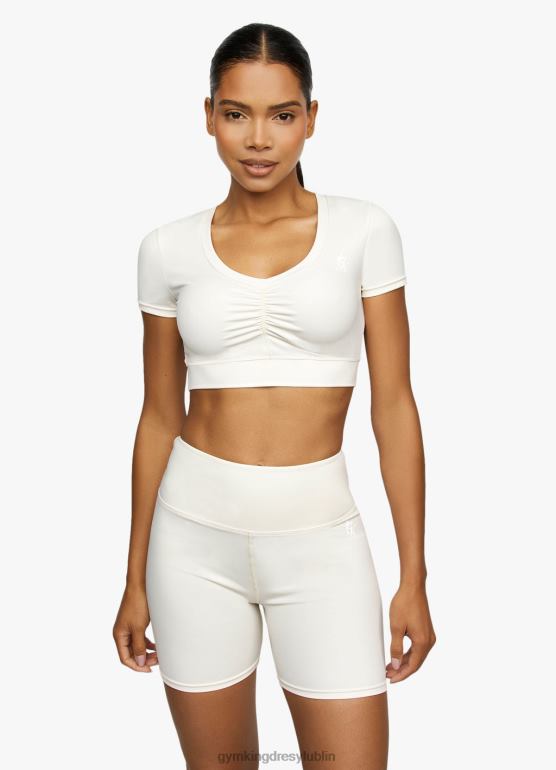 Gym King kobiety koszulka z rękawami typu scrunch TBB0Z478 odzież krem