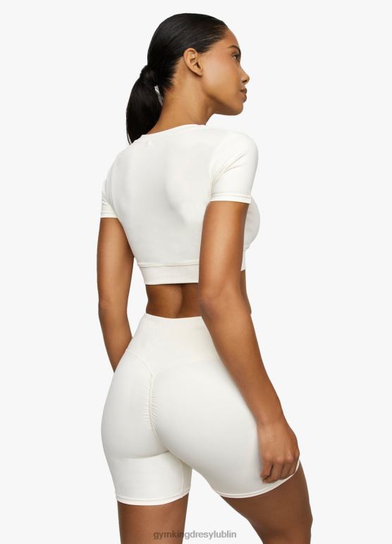 Gym King kobiety koszulka z rękawami typu scrunch TBB0Z478 odzież krem