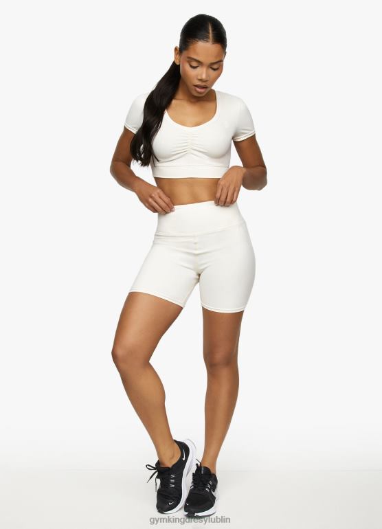 Gym King kobiety koszulka z rękawami typu scrunch TBB0Z478 odzież krem