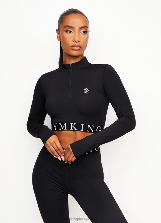 Gym King kobiety lejek z zamkiem błyskawicznym 1/4 TBB0Z455 odzież czarny