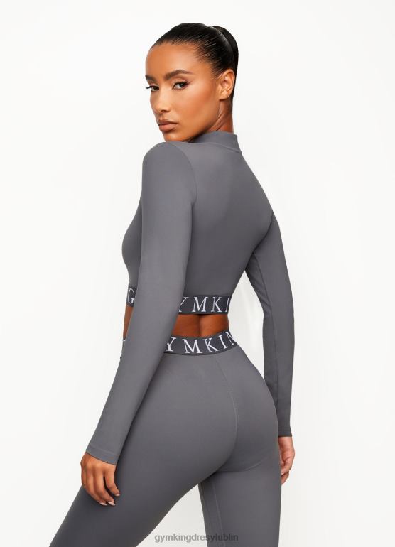 Gym King kobiety lejek z zamkiem błyskawicznym 1/4 TBB0Z456 odzież ciemno szary