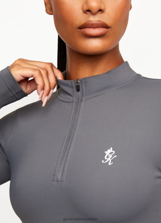 Gym King kobiety lejek z zamkiem błyskawicznym 1/4 TBB0Z456 odzież ciemno szary