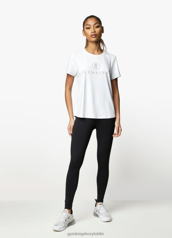 Gym King kobiety profesjonalna koszulka z logo TBB0Z426 odzież biały