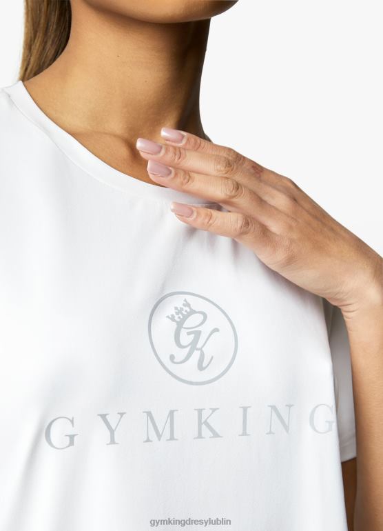 Gym King kobiety profesjonalna koszulka z logo TBB0Z426 odzież biały