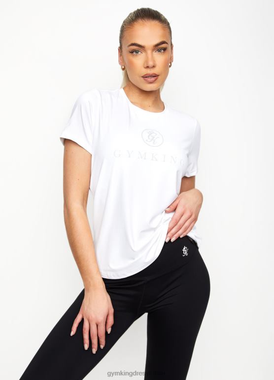 Gym King kobiety profesjonalna koszulka z logo TBB0Z426 odzież biały