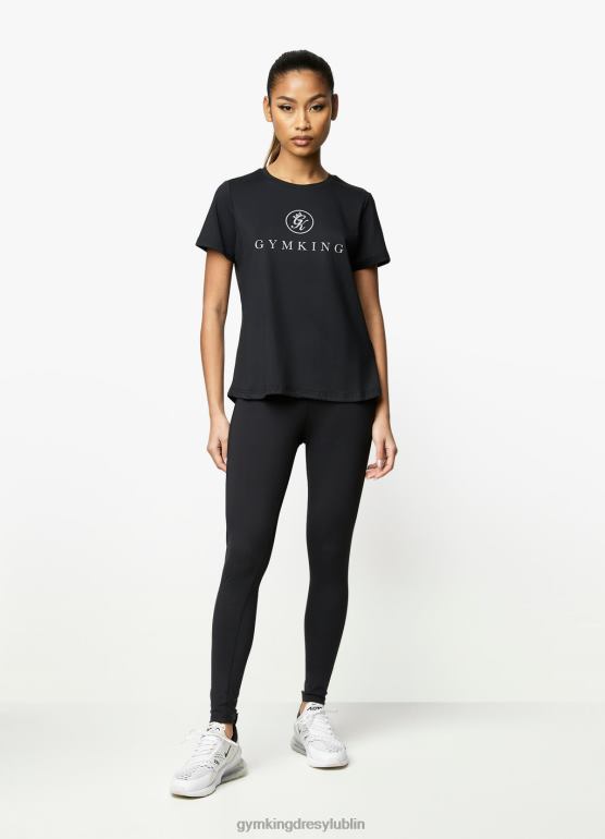 Gym King kobiety profesjonalna koszulka z logo TBB0Z427 odzież czarny