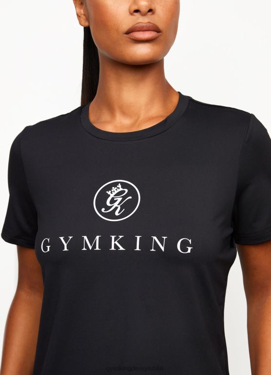 Gym King kobiety profesjonalna koszulka z logo TBB0Z427 odzież czarny