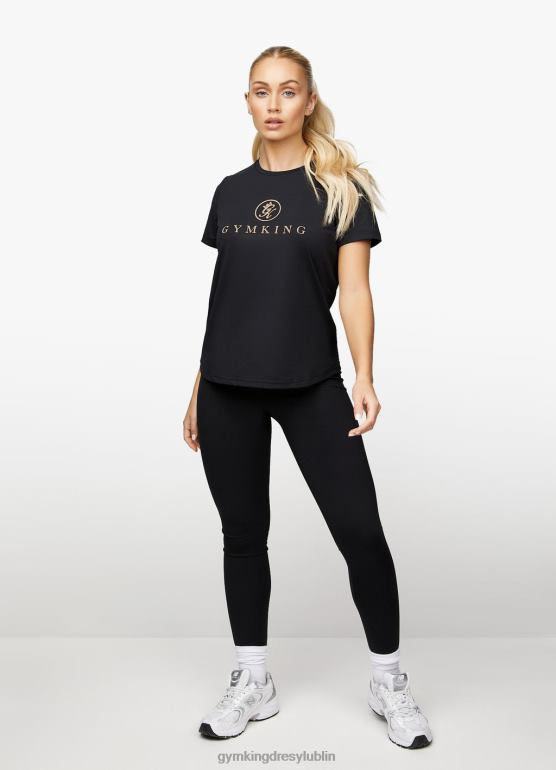 Gym King kobiety profesjonalna koszulka z logo TBB0Z468 odzież czarny/różowe złoto