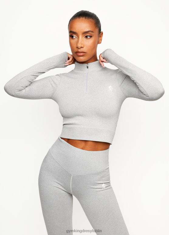 Gym King kobiety równowaga 1/4 zamka TBB0Z489 odzież średnioszary melanż