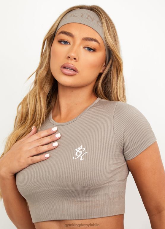Gym King kobiety sportowy top ze ściągaczem bez szwu TBB0Z495 odzież kolor ciemnoszary