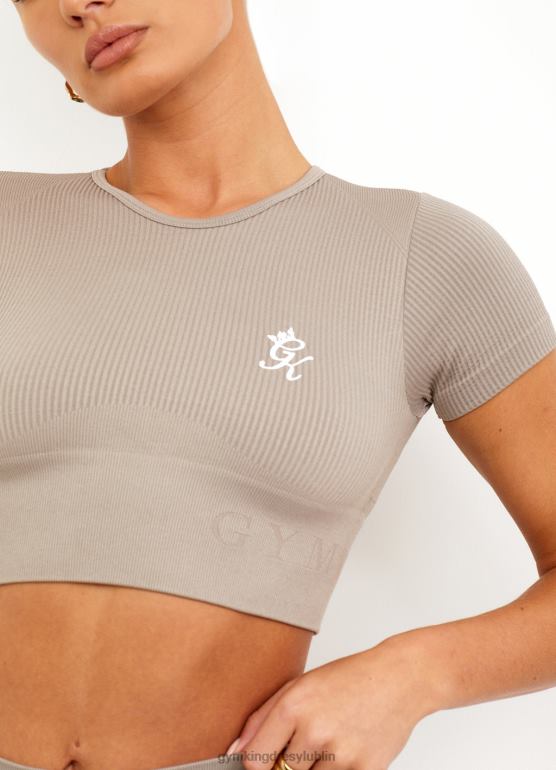 Gym King kobiety sportowy top ze ściągaczem bez szwu TBB0Z495 odzież kolor ciemnoszary