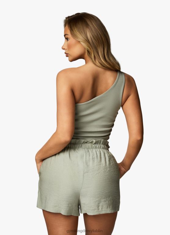 Gym King kobiety uprawa asymetryczna TBB0Z418 odzież mroczna szałwia